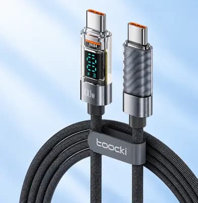 Кабель Type-c - Type-c 100W 2М Toocki Display PD3.0 QC4.0 FCP AFC - Space Gray TXCTT 1- ZXA0G