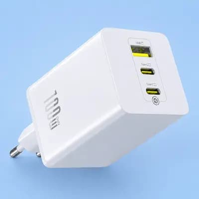 Мережевий зарядний пристрій Baseus EnerFill FE11 Fast Charger 2C+U 100W EU Moon White