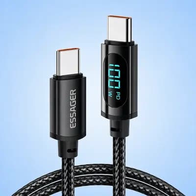 Кабель Essager 100W Туре-С Туре-С 5 А 2 метри з LED-дисплеем