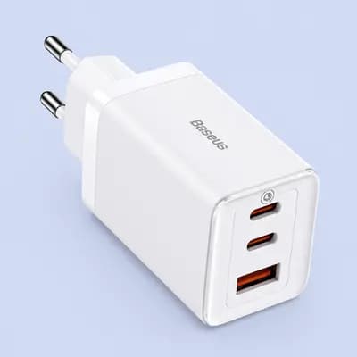 МЗП Baseus GaN5 Pro 65W (2 Type-С+USB ) + Кабель Type-C to Type-C 100W (1m)