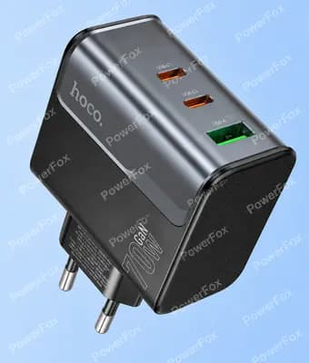 Мережевий зарядний пристрій HOCO CS75A Star Speed PD 70W(2C1A) charger midnight black
