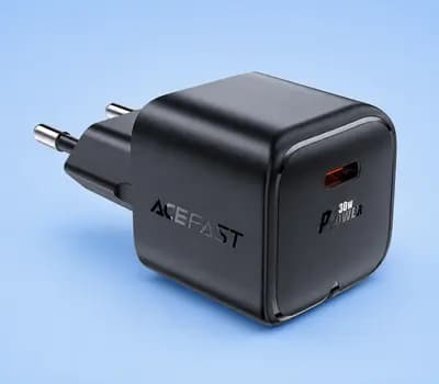 Мережевий зарядний пристрій ACEFAST A77 mini PD30W GaN USB-C charger Black