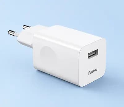 Мережевий зарядний пристрій Baseus Home Charger 1USB QC3.0 12V/2A White