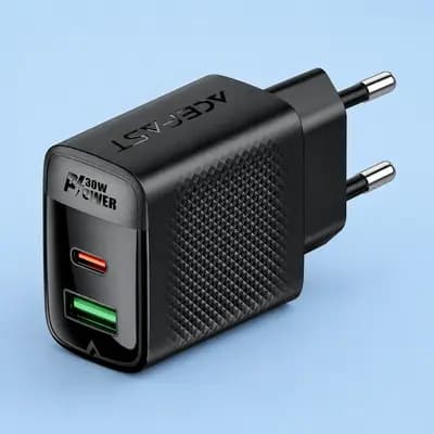 Мережевий зарядний пристрій ACEFAST A98 PD30W GaN (USB-C+USB-A) charger Black