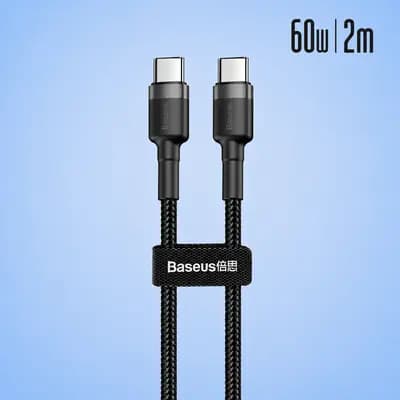 Кабель Baseus Cafule Type-C to Type-C PD 2.0 60W (2 м) Gray/Black