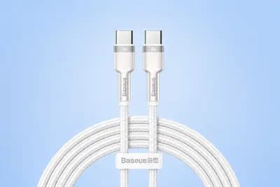 Кабель Baseus Cafule Metal Type-C to Type-C 100W (2m) white