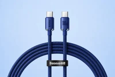 Кабель Baseus Crystal Shine Series Type-C to Type-C 100W (2m) blue