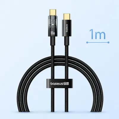 Кабель Baseus Explorer Series Auto Power-Off Type-C to Type-C 100W (1m)