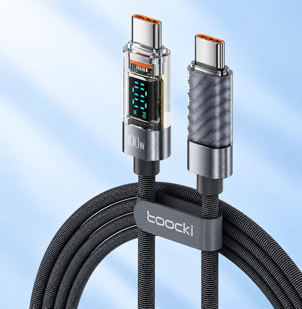 Кабель Type-c - Type-c 100W 2М Toocki Display PD3.0 QC4.0 FCP AFC - Space Gray TXCTT 1- ZXA0G