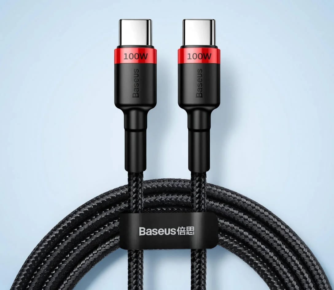 Кабель Baseus Cafule USB Type-C to USB Type-C PD2.0 100W 2 м Black/Red