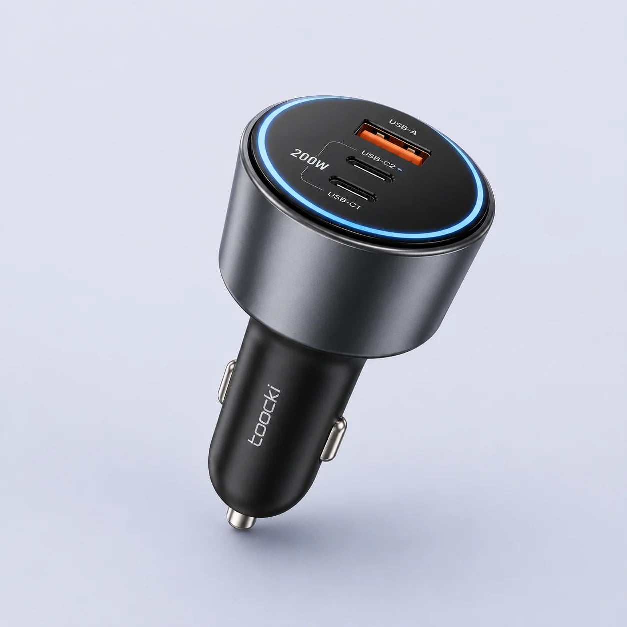Автомобільний зарядний пристрій Toocki 200W PD3.0 PPS із швидкою зарядкою типу C для iPhone 15 14 Pro Samsung S23 Macbook