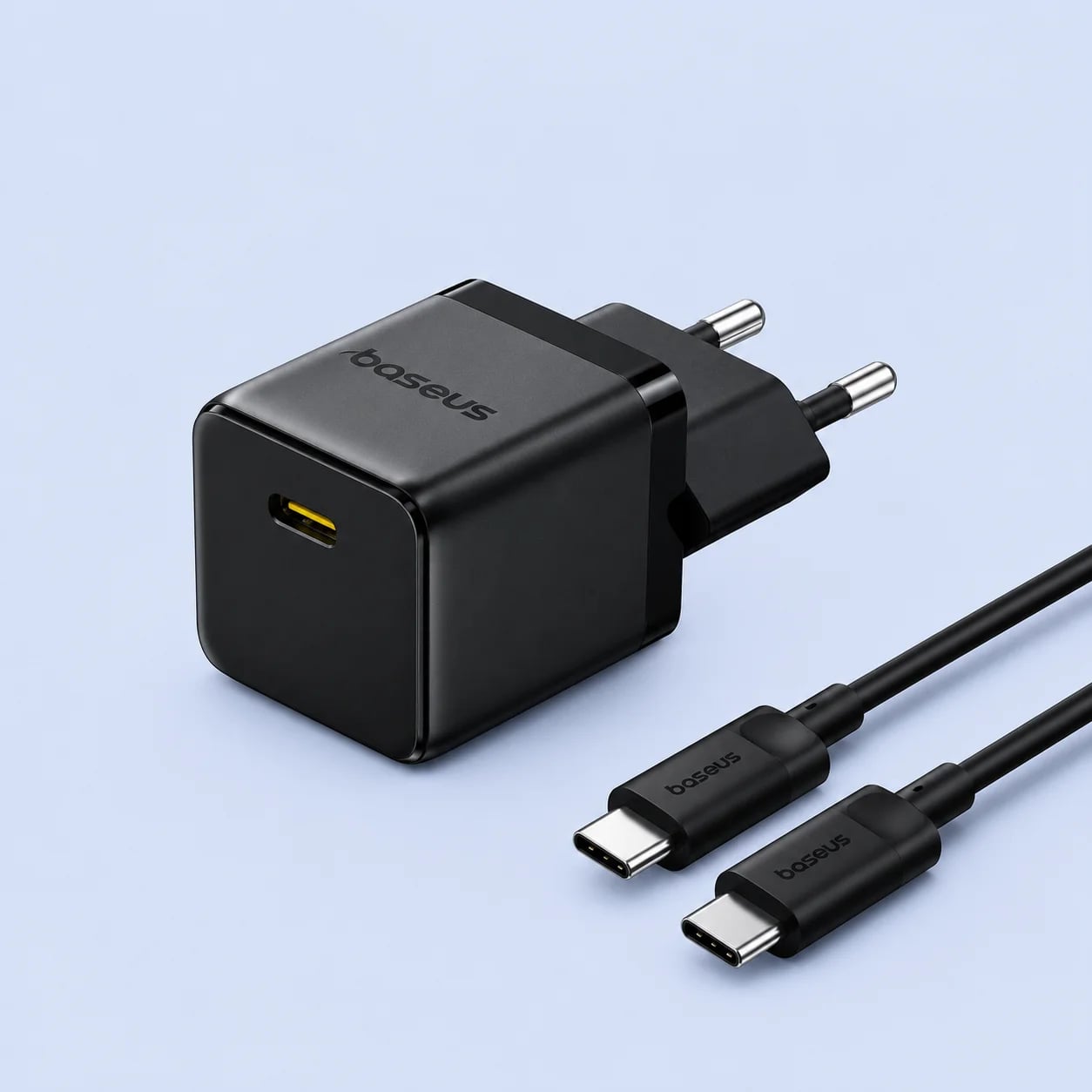 Зарядний Пристрій Baseus Palm Fast Charger Type-C 20W + кабель Type-C to Type-C 60W (1m) black