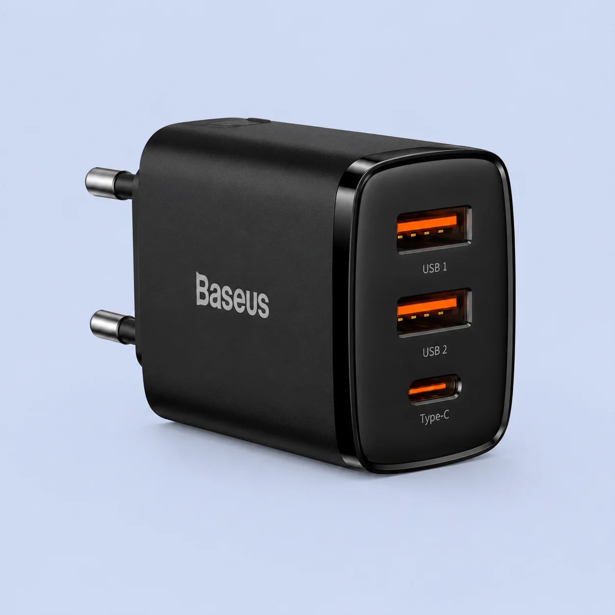 МЗП Baseus Compact Quick Charger 30W QC+ PD (1Type-C + 2USB) (Чорний)