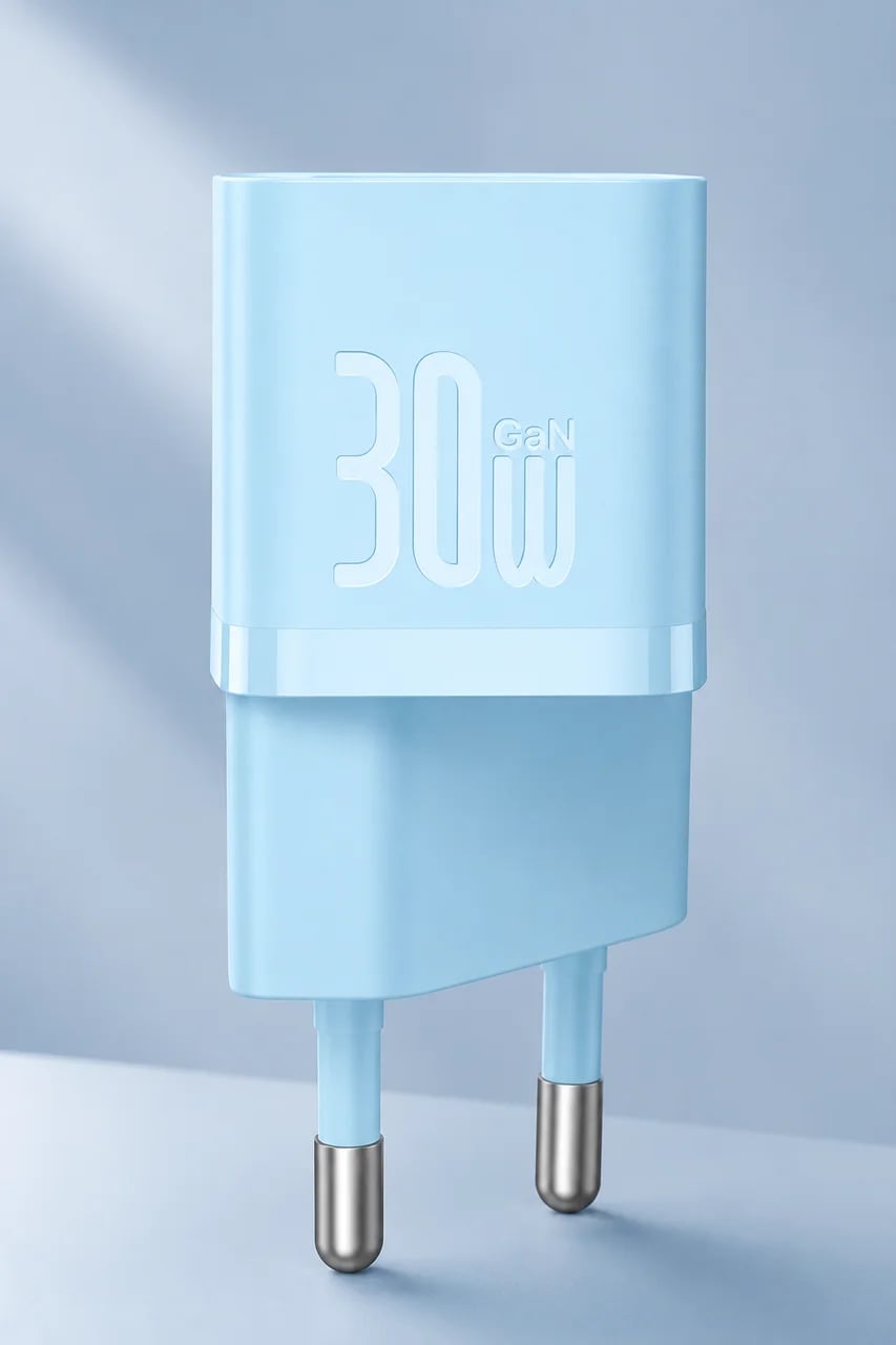 Мережевий зарядний пристрій BASEUS GaN5 Fast Charger Mini 1C 30 W Blue