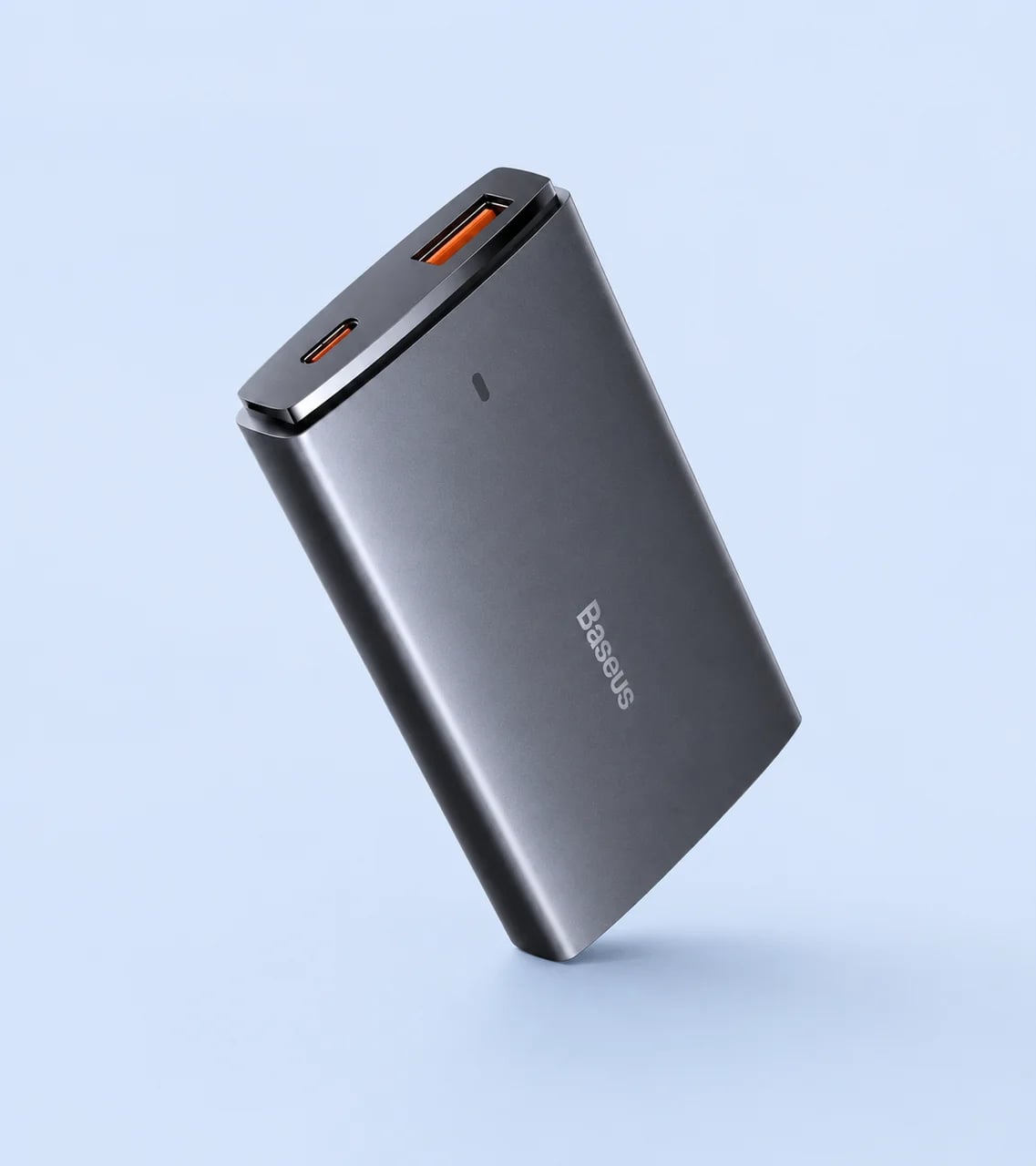 Мережевий зарядний пристрій Baseus GaN5 Pro Ultra-Slim 65W (2Type-C+USB) Gray + кабель USB-C to USB-C