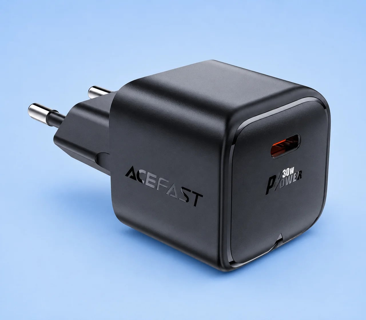 Мережевий зарядний пристрій ACEFAST A77 mini PD30W GaN USB-C charger Black