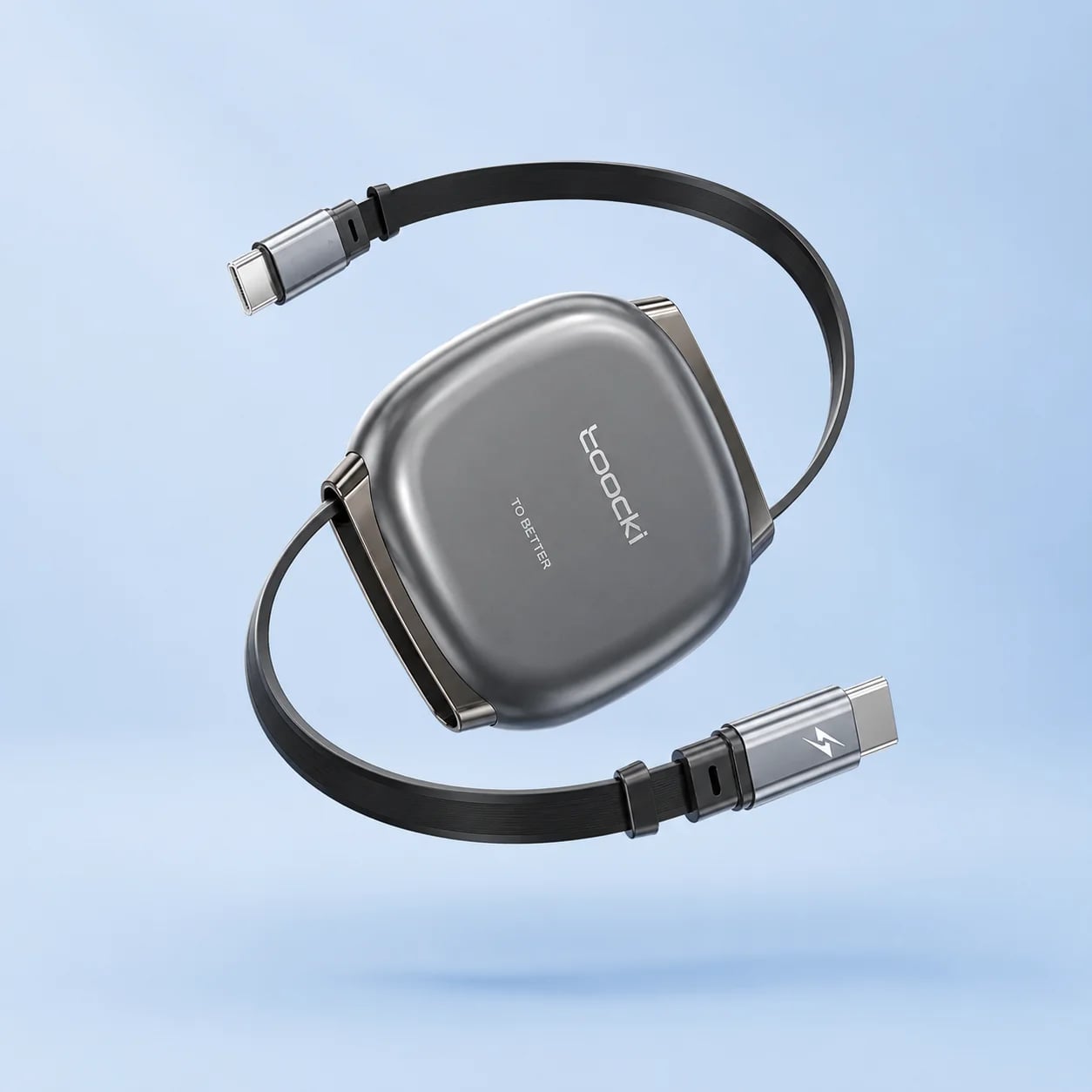Кабель USB Type-C Toocki 100W висувний (рулетка) Type-C Type-C для швидкої зарядки та передачі даних 1м.