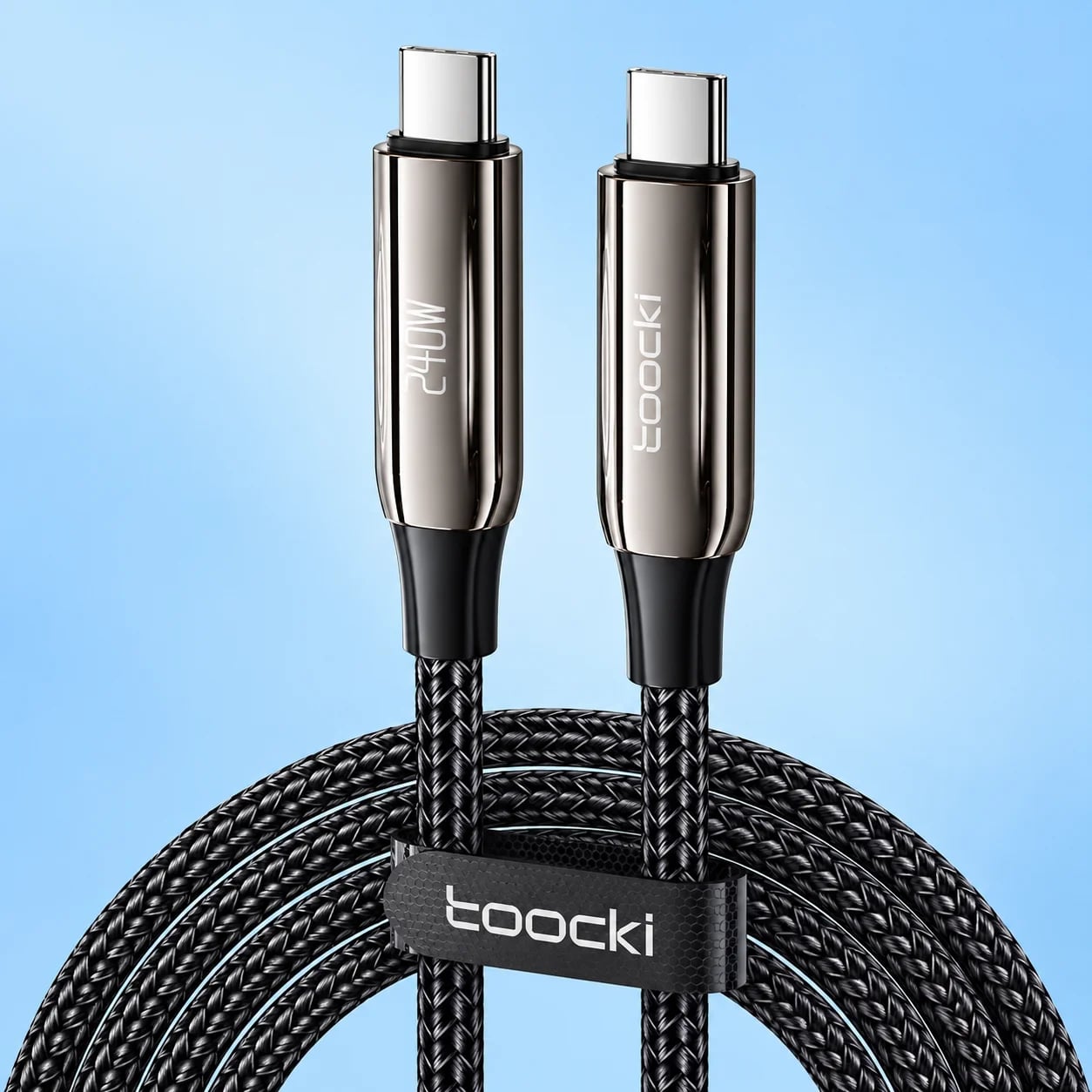 Кабель швидкої зарядки Toocki 240W 1M. USB-C - USB C To Type C Cable PD3.1 48V 5A Super Fast Charging Cable Type C