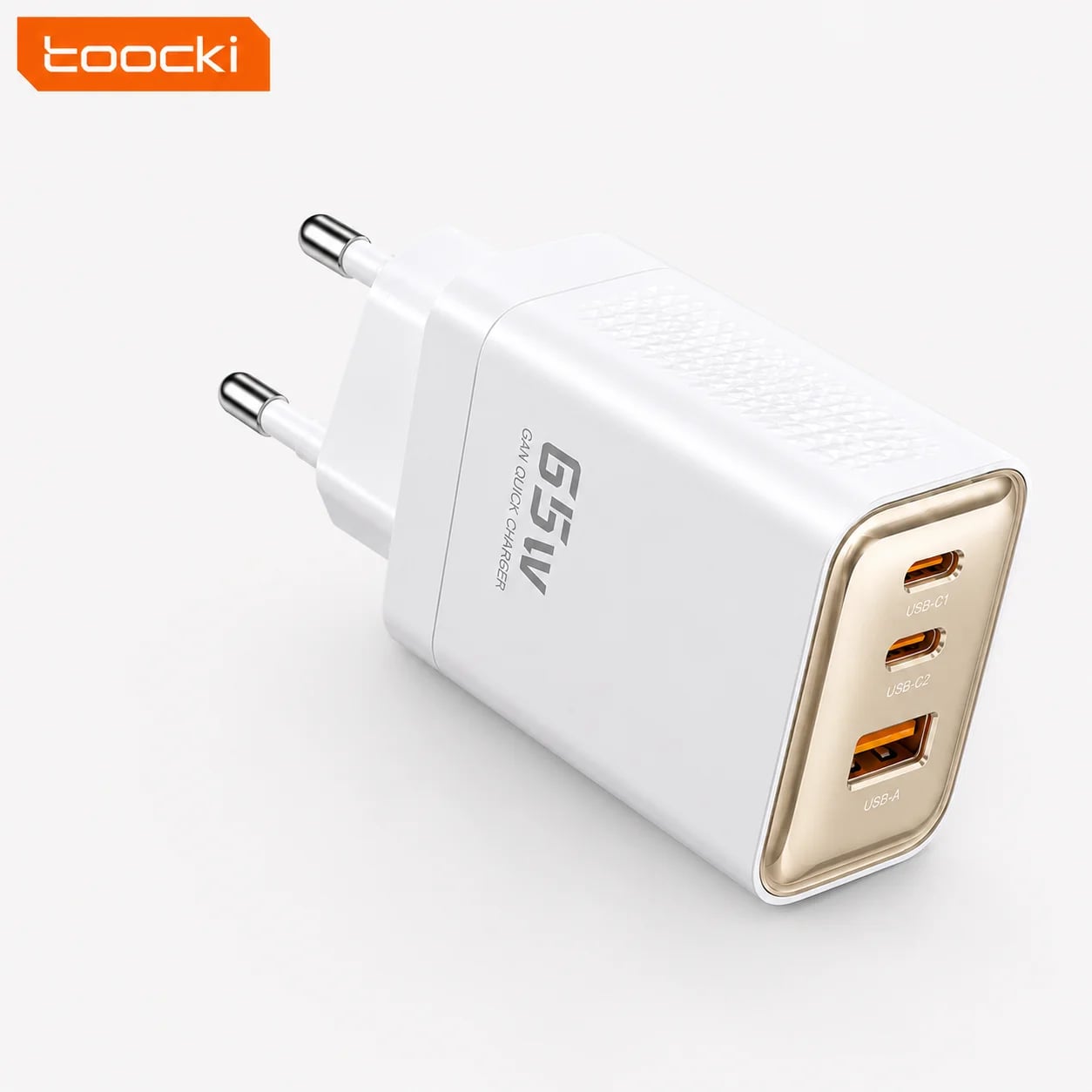 Toocki 65W Gan Charger USB Type C Three Port Fast Charging PD3.0 QC4.0 For iPhone 16 15 Samsung Galaxy23 Huawei