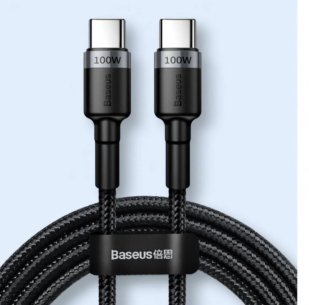 Кабель Baseus Cafule USB Type-C to USB Type-C PD 100W 5A 2 м Gray - Black