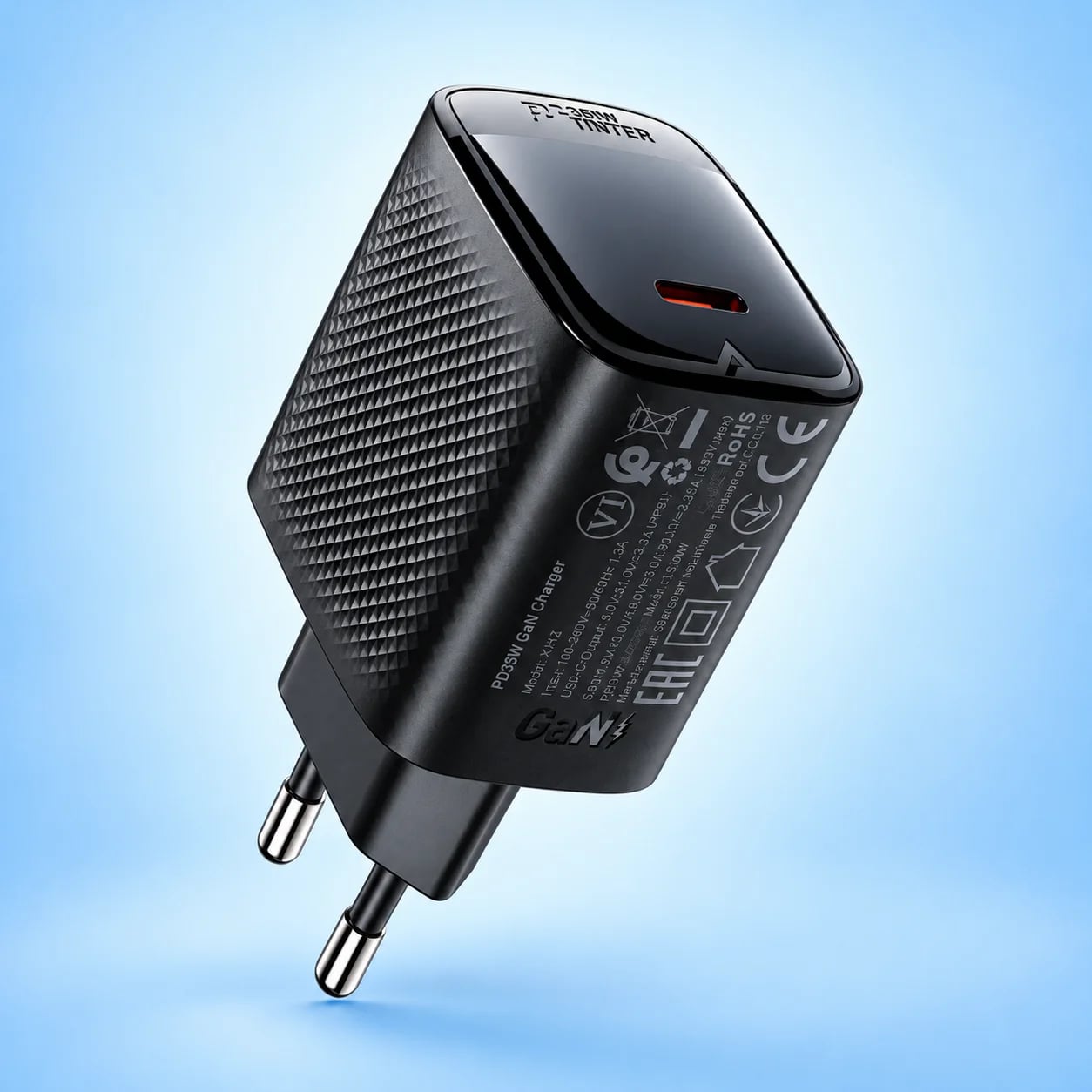 Сетевое зарядное устройство ACEFAST A112 PD45W GaN single USB-C charger (EU) Black