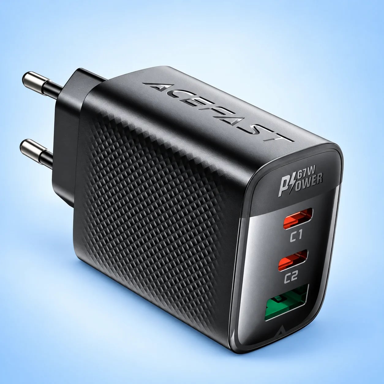 Мережевий зарядний пристрій ACEFAST A108 PD67W GaN (2*USB-C+USB-A) charger Black