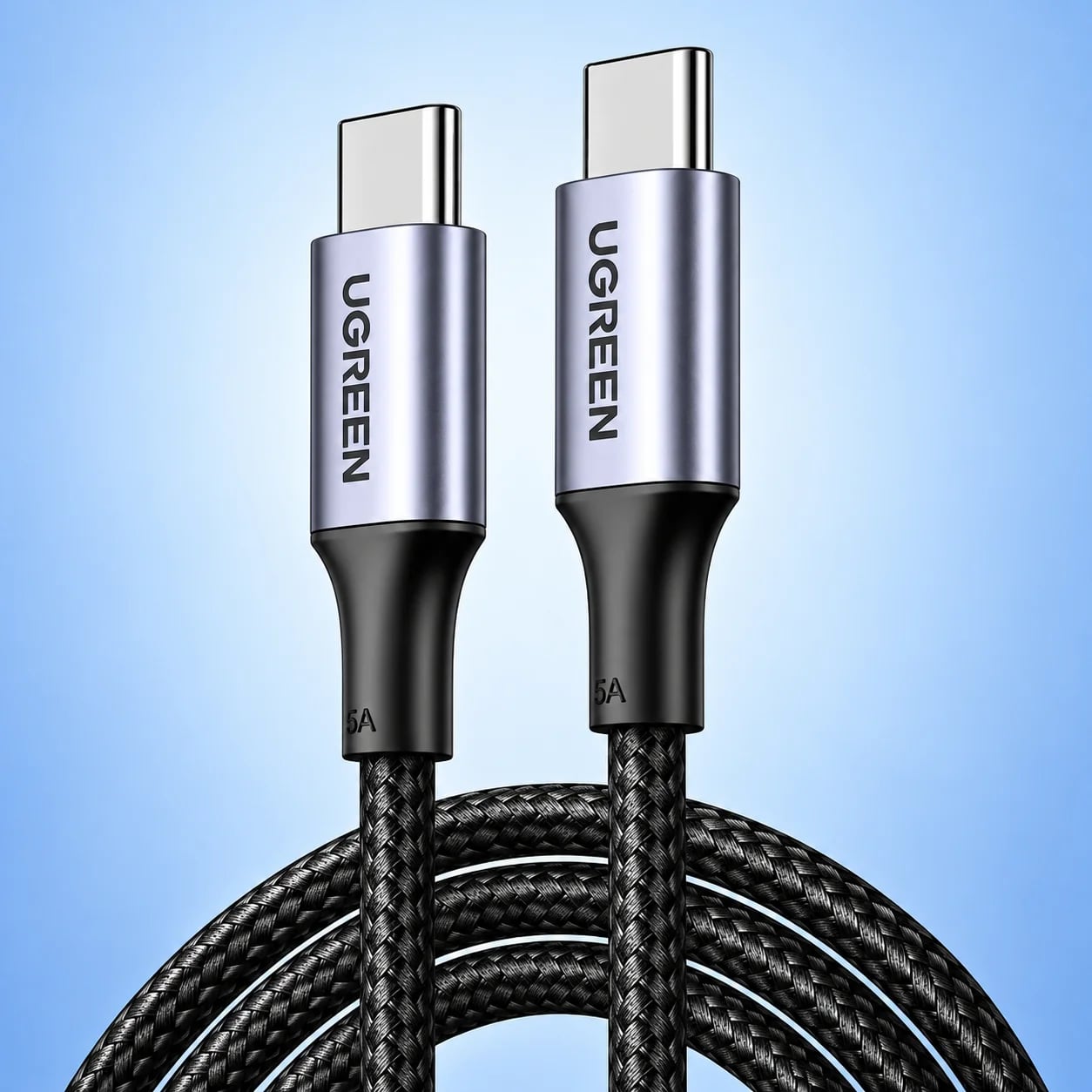 Кабель UGREEN US316 USB-C Cable Aluminum Case with Braided 2m (Black)